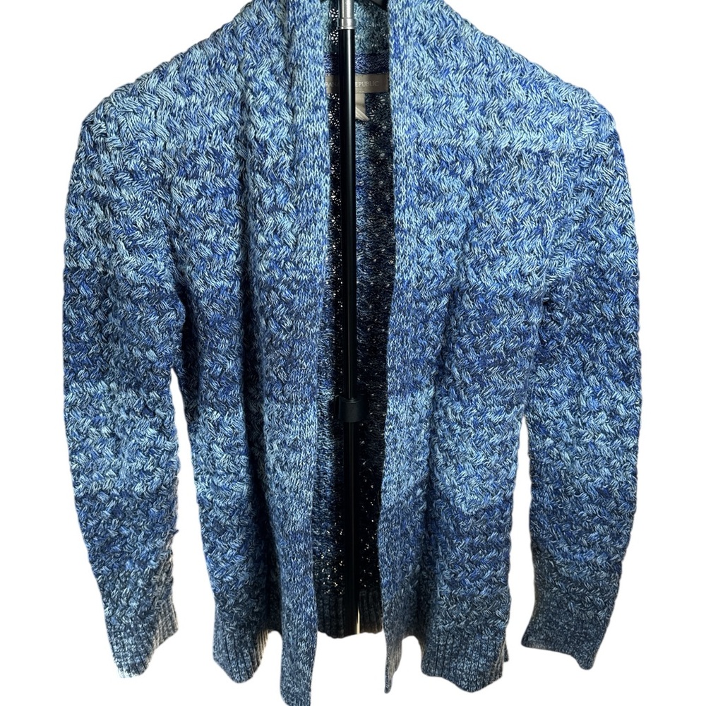 Banana Republic Blue Marled Shawl-Collar Cardigan - Women's